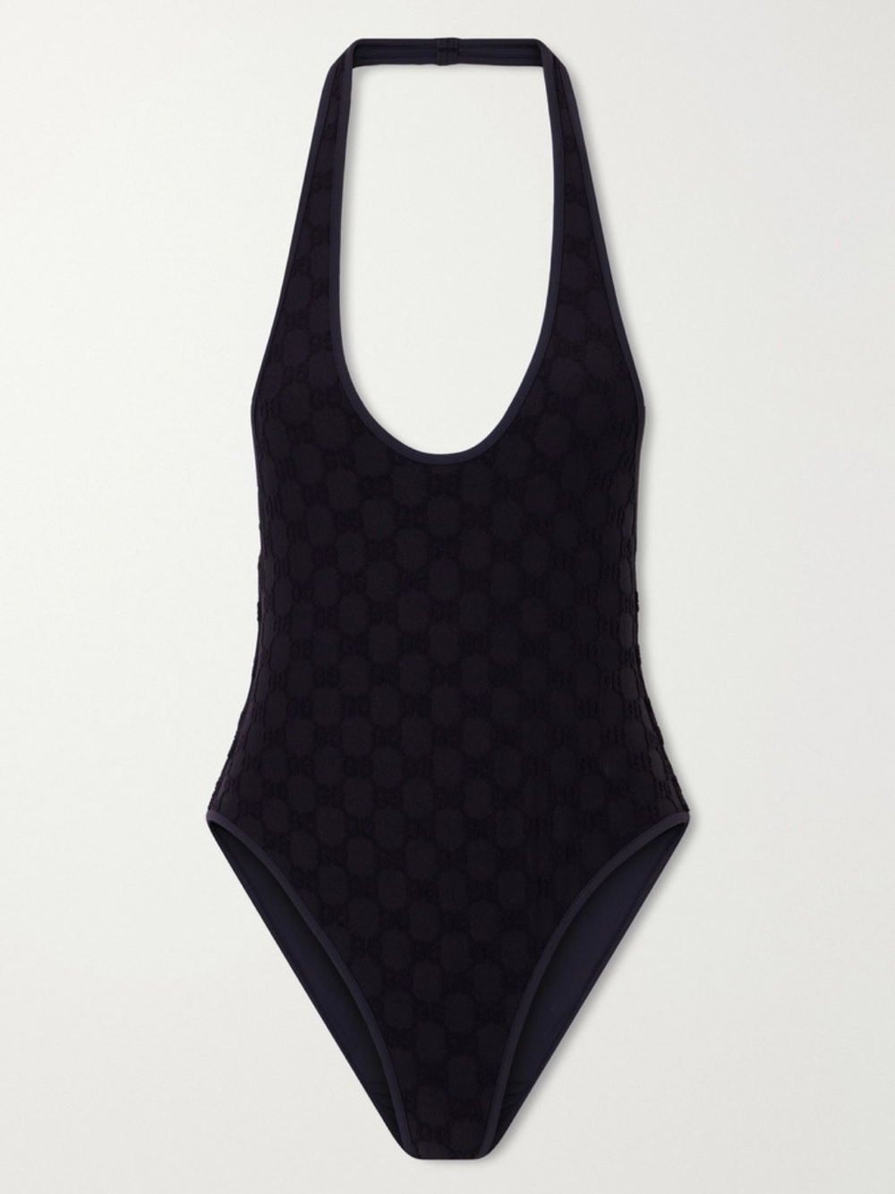 GUCCI GG logo jacquard haltered swimsuit